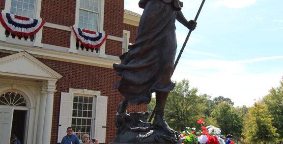 Veteran's Shrine Statue with Wreath