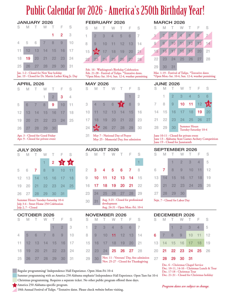 2026-27 educational calendar for American Village